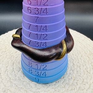 Dark Wood And Gold Stripes Bracelet